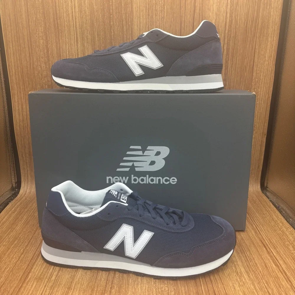 New Balance 515 Sneaker Mens 11.5 Navy Blue ML515NVY Suede Mesh Low Top New